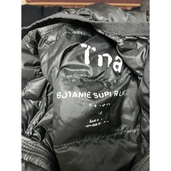 TNA Botanie Puffer Down Coat Women Small Gray Long Parka Lightweight Jacket Warm - Picture 3 of 13